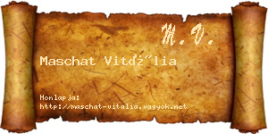 Maschat Vitália névjegykártya
